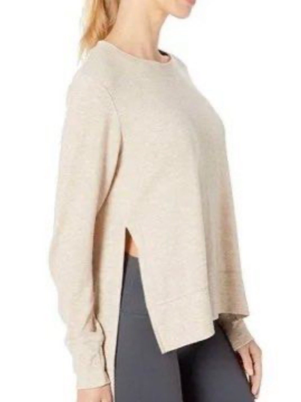 ALO Yoga | Glimpse in Putty Heather Nude Beige Longsleeve Sweater - S